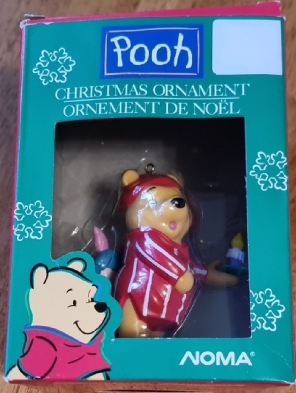 Vintage 80s 90s Noma Pooh & Piglet Red Holiday Christmas Ornament